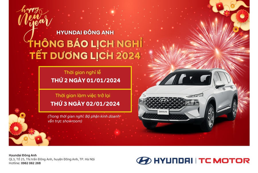 THÔNG BÁO LỊCH NGHỈ TẾT DƯƠNG LỊCH 2024